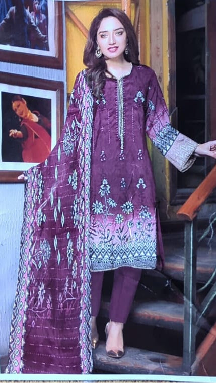 Alhamra Summer Lawn – Unstitched 3‑Piece Suit (Alhamra Edition)